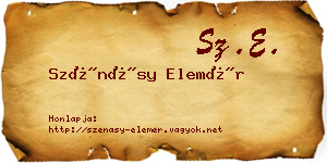 Szénásy Elemér névjegykártya