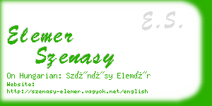 elemer szenasy business card